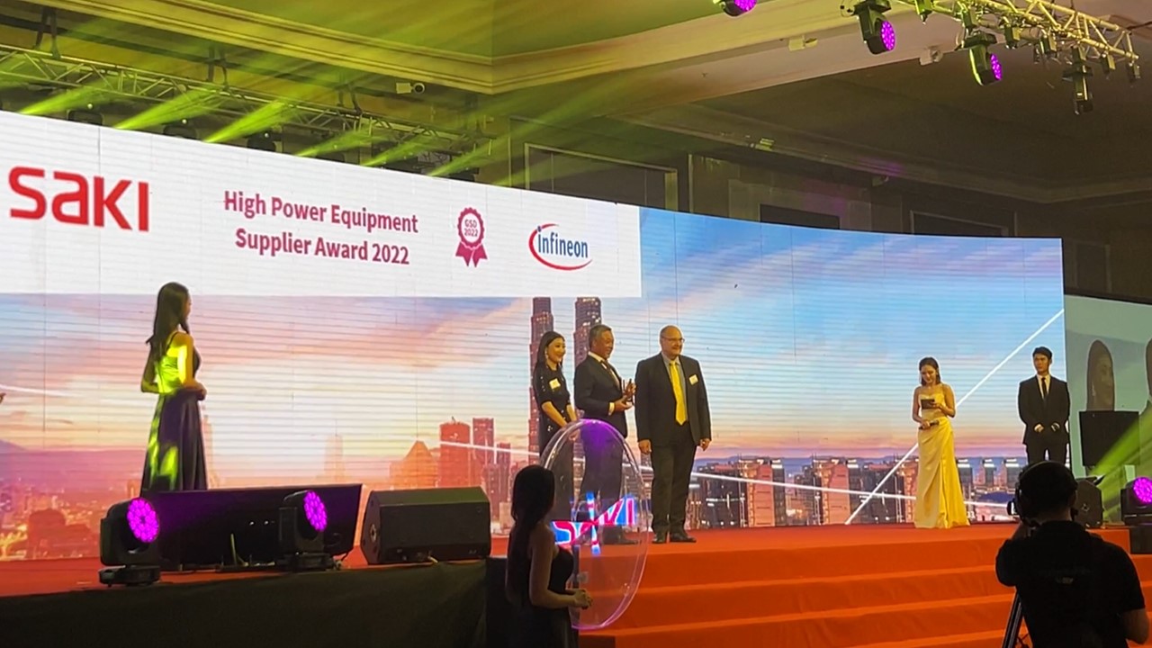 Saki Corporation Privileged to be Awarded Prestigious Infineon ‘Best of High Power Equipment Supplier Award 2022’