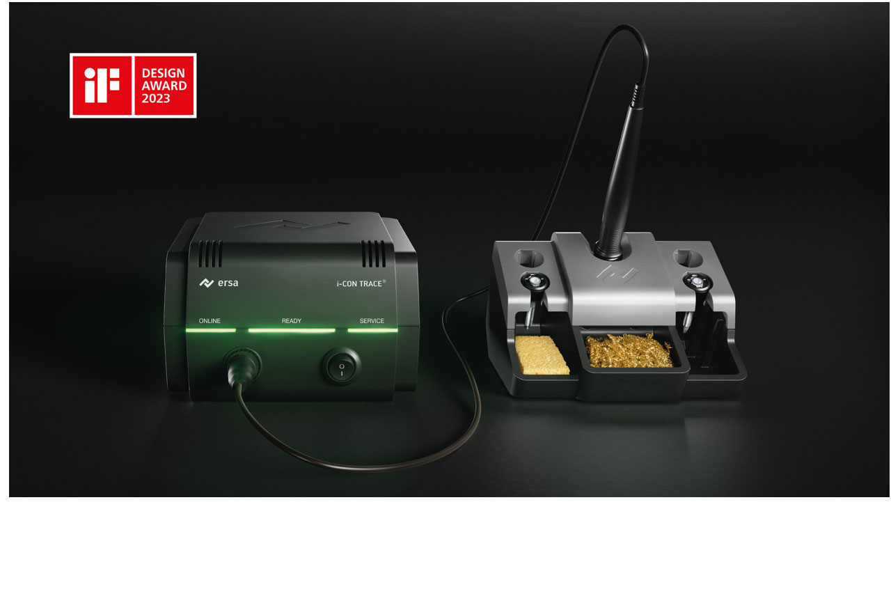 Received the iF DESIGN AWARD 2023: the i-CON TRACE IoT soldering station by Ersa.