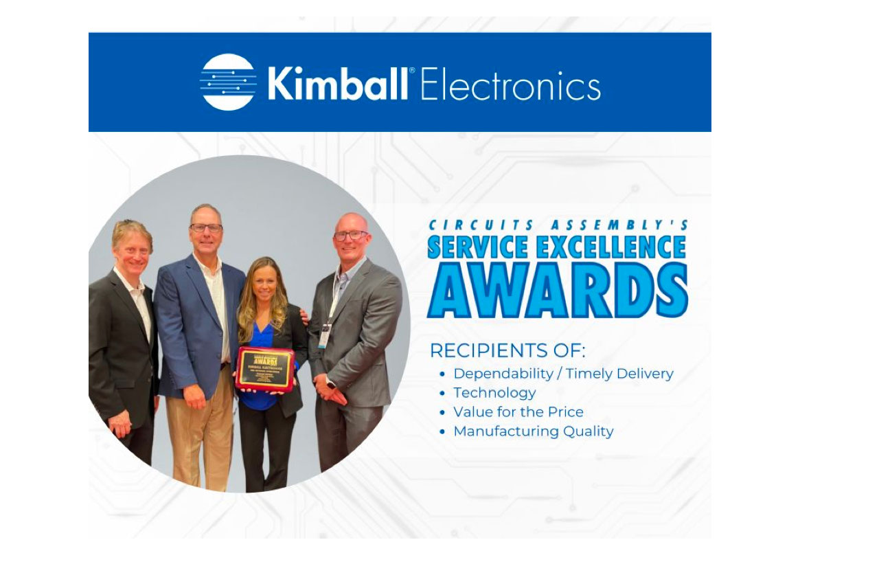 Kimball Electronics Wins Highest Overall Customer Ratings In Four Categories Of Circuits Assembly's 2023 Service Excellence Awards