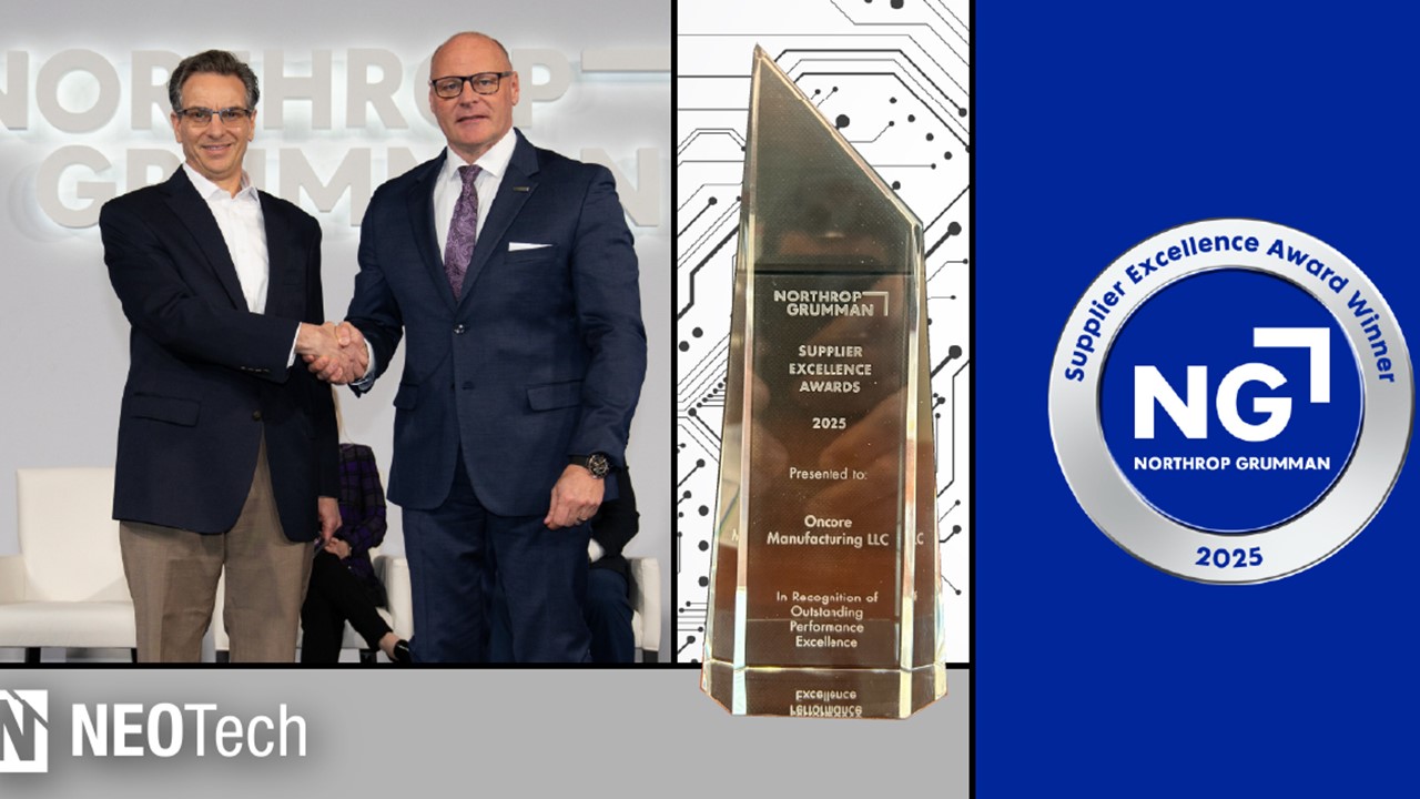 NEOTech Recognized by Northrop Grumman with Supplier Excellence Award