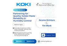 KOKI Solder America and Ikeuchi USA Announce Joint Webinar on Solder Paste Reliability and Humidity Control in SMT Manufacturing KOKI Solder America and Ikeuchi USA Announce Joint Webinar on Solder Paste Reliability and Humidity Control in SMT Manufacturing
