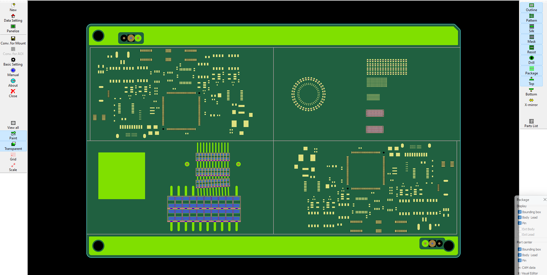 The YSUP-PG CAM converter generates highly detailed simulated board images.