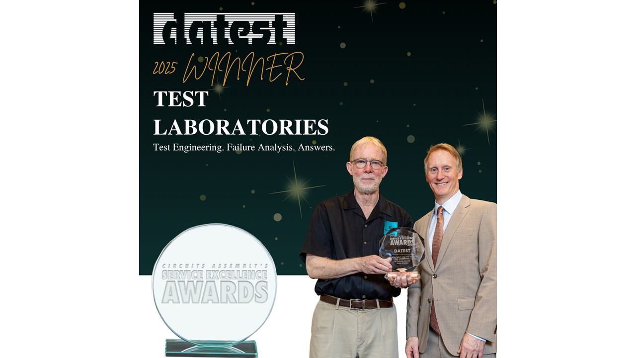 Datest Honored with Ninth Service Excellence Award from CIRCUITS ASSEMBLY Datest Honored with Ninth Service Excellence Award from CIRCUITS ASSEMBLY