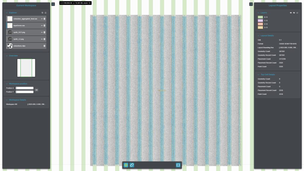 Canopus AI’s web-based and mapbox style viewer for critical dimension scanning electron microscope (CD-SEM) images, HVM (High Volume Manufacturing) Oasis and metrology/inspection data review