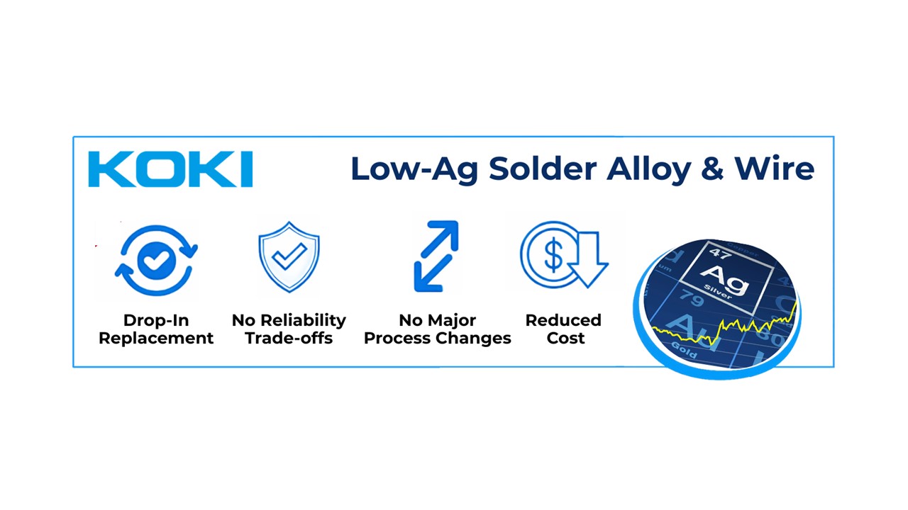 KOKI Expands Low-Ag Solder Portfolio to Reduce Material Costs While Maintaining Reliability