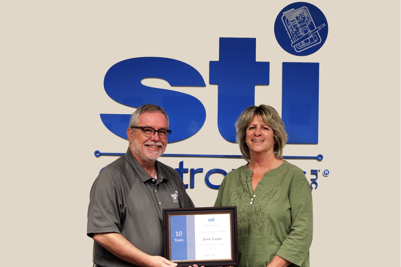 STI Electronics Celebrates Jane Layne’s 10-Year Work Anniversary