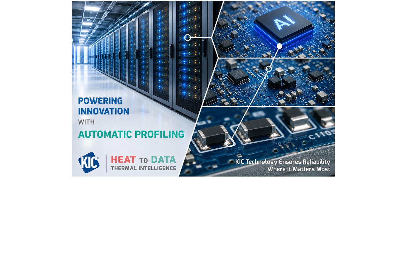 KIC thermal profiling system displaying Heat to Data analytics for electronics manufacturing process optimization KIC thermal profiling system displaying Heat to Data analytics for electronics manufacturing process optimization
