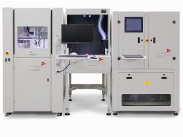 Specialty Coating Systems integrated manufacturing line featuring PrecisionCoat, PrecisionCure and PrecisionAdvance equipment at SMTA 2026