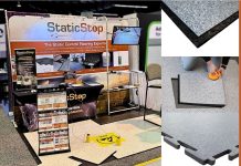 Static stopped. SelecTech returns to SMTA International StaticStop ESD interlocking flooring tiles displayed at SMTA International trade show booth 2730
