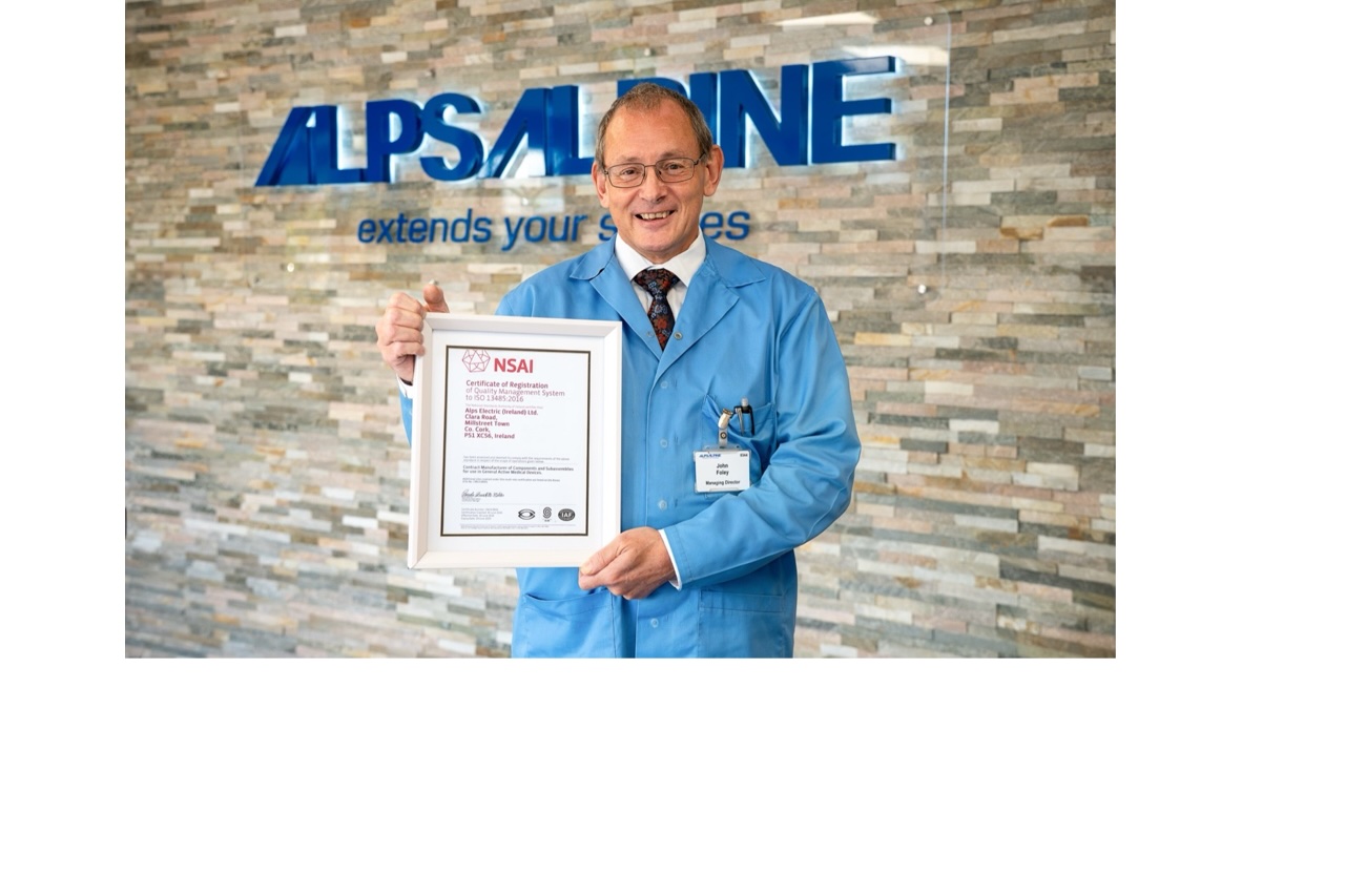 Alps Electric EMS manufacturing facility in Millstreet, County Cork, Ireland, showcasing ISO 13485 certified production capabilities