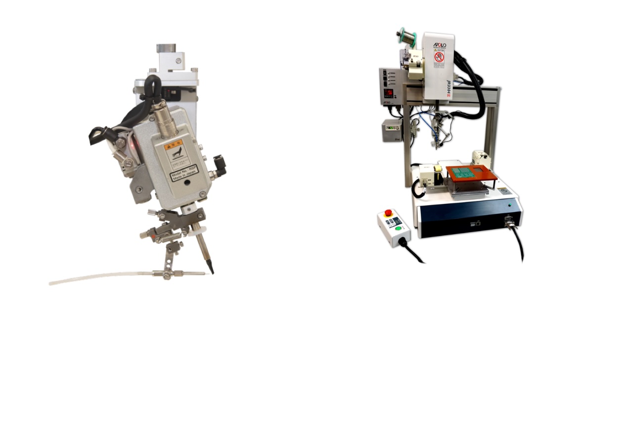 apollo-sieko-at-smtai.jpeg Apollo Seiko J-CAT 340 LYRA Iron Tip Soldering Robot with ARC 5000 on display at SMTA International 2026