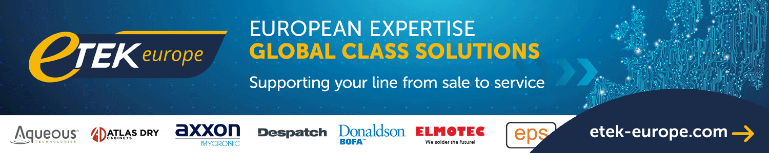 Etek Europe Electronics Manufacturing Equipment Supplier for the UK & Europe.