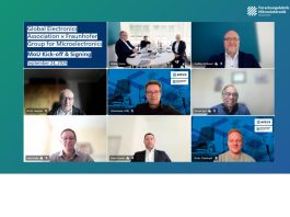 Global Electronics Association and Fraunhofer Group for Microelectronics representatives signing MoU for advanced packaging adoption