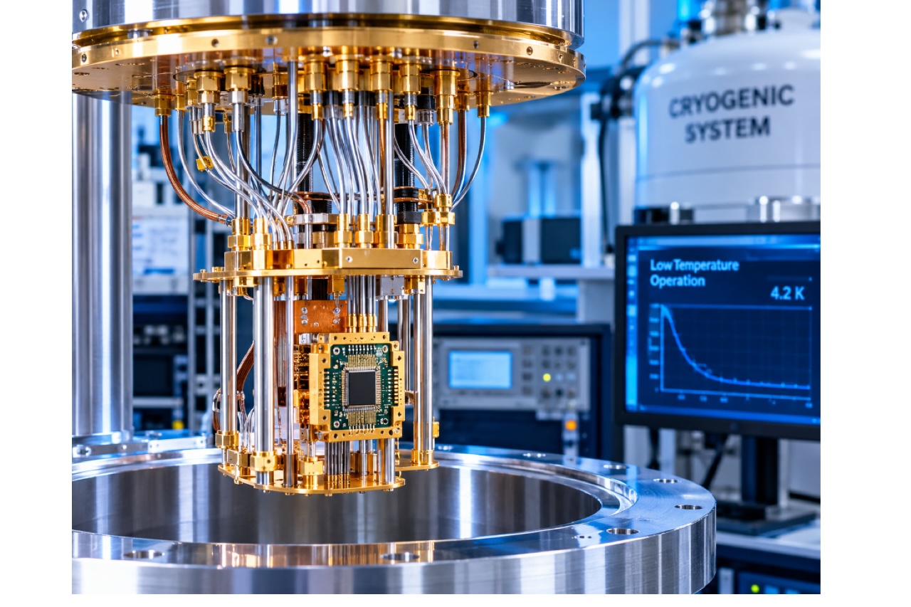 cryogenic-electronics.jpeg Cryogenic electronics components and systems designed for ultra-low temperature quantum computing and scientific research applications