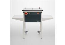 American Hakko to Launch DPF-300-EVO with Enhanced Performance and Flexibility American Hakko DPF-300-EVO fume extractor with adjustable height for electronics assembly production environments