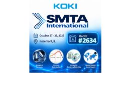 KOKI Solder America booth displaying solder paste products and SMT assembly materials at SMTA International 2026