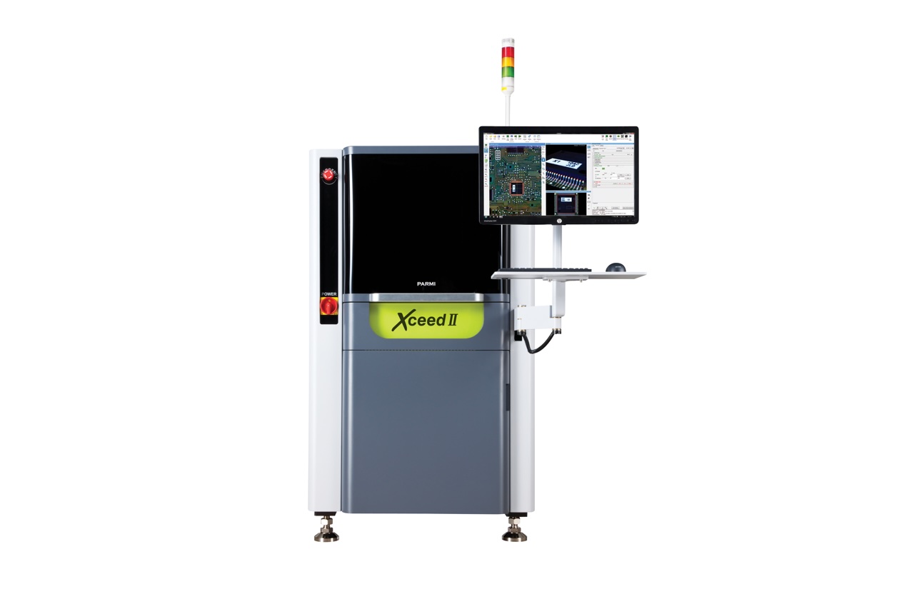 PARMI Xceed II 3D AOI system displayed at SMTA Guadalajara 2026 Mexico Technology Award ceremony